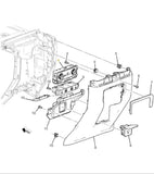 Black Front Floor Console Rear Trim Panel 2021-24 Chevrolet Suburban Tahoe Yukon