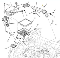 New OEM Air Cleaner Outlet Rear Duct with MAPS 12644228 2014-2016 Cadillac XTS