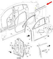 20867210 Left Side Sealing Window Inner Strip Front Door 2010-16 Buick LaCrosse