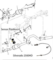 Exhaust Temperature Sensor Bank1 Sensor 3 or 5 Chevrolet Silverado 2500HD 3500HD