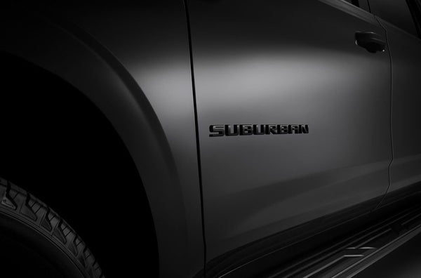 Door Emblem Suburban Decal 26in Long Black LH or RH 2020-2023 Chevrolet Suburban