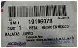 19106078 Semimetallic Front Brake Pad 1996-1998 Ford Grand Marquis Linc Towncar