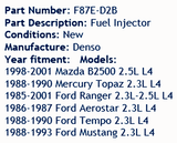 Fuel Injector Denso F87E D2B Ford Aerostar Mustang Ranger Mazda B2500 2.3L 2.5L