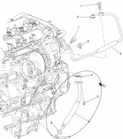 2011 Buick Turbo L4 2.0L DOHC Hose Turbocharge / Supercharge Oil Drain