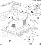 15863089 Interior Trim Upper Rear Right Gray 2009-2014 Cadillac Chevrolet GMC
