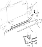 84491928 RH Rocker Skirt Molding Satin Steel 2019-20 Chevrolet Camaro ZL1