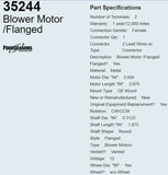 35244 HVAC Blower Motor 4 Seasons Remanufactured fits 1979-1992 Saab 900