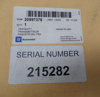 GM Transmitter Authorization Code Remote Start Addendum Theft Deterrent 20997376