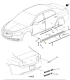2008-2012 Chevrolet Malibu Exterior Rocker Panel Molding Passenger Carbon Flash