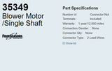 35349 HVAC Blower Motor Reman 4Seasons Ford EXP Escort Tempo Mercury Lynx Topaz