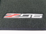 23476290 Floor Mats Black Blue Stiches Z06 Logo Chevrolet Corvette Stingray Z06