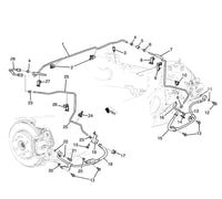 Rear Brake Hose Line Driver Side with Bracket 2021 Escalade Suburban Tahoe Yukon