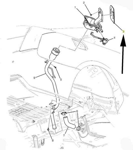 23267660 New OEM Filler Door Molding Flat Black 2015-2019 Cadillac ATS