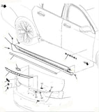 2017-2020 Chevrolet Impala Right Hand Pill Rocker Molding Black 61227048