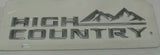 High Country 3D Emblem Fender Chrome  Chevrolet Silverado 1500 GMC Sierra 1500