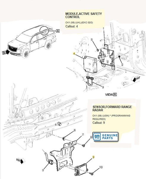 Foward Collision Sensor 2021-2023 CT4 CT5 Escalade Suburban Tahoe Yukon 85550929
