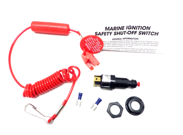 Marine kill switch with lanyard to maintain safe boat operation 18-1807 18-1808