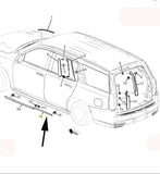 Right Rear Side Door Molding Clear Coat Silver 2021-2023 Cadillac Escalade