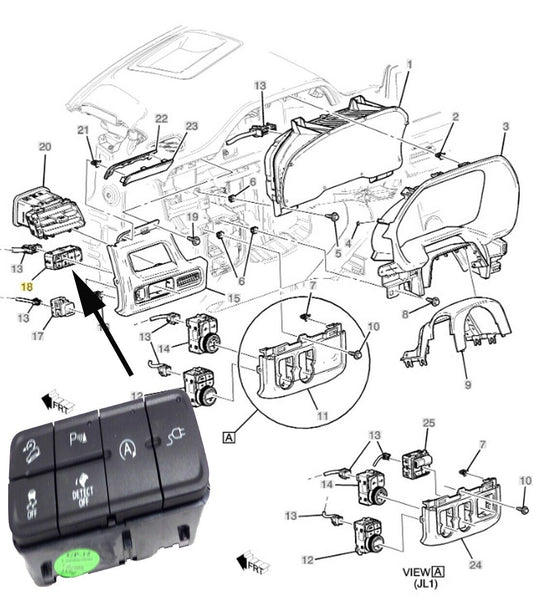 Vehicle Stability Control System Switch 2021 Chevrolet Suburban Tahoe GMC Yukon