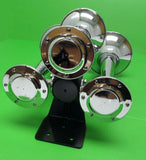 Air Train Horn 3 Trumpet Chrome with Support Bracket Peterbilt Kenworth Mack FL