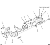 New NOS GM Rear Brake Caliper with Brake Pads, Wear Indicator 2006-10 Hummer H3T