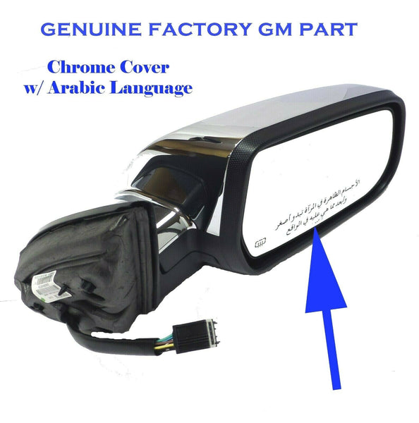 Passenger Side Mirror Black Base Chrome Cover 2015 2016 Buick LaCrosse