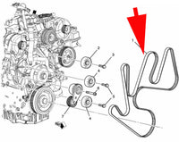 GM Serpentine Belt 12646376 2015-16 Silverado 2500/3500 Sierra 2500/3500 V8 6.6L
