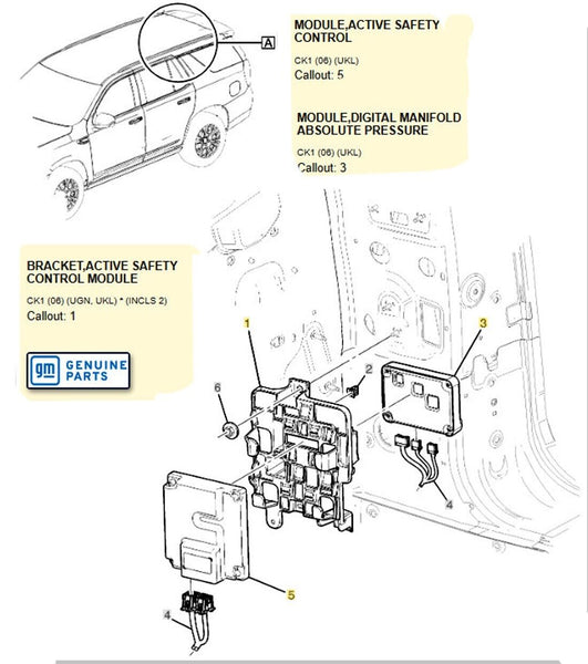 GM Active Safety Control & Digital Manifold Absolute Pressure Module 84960563
