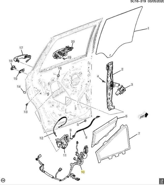 OEM GM Rear Driver Side Door Wiring Harness 2021 Escalade Tahoe Yukon 84806442