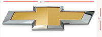 Chevrolet Chrome Gold Bowtie Decal 8x2.5 inches 19x6 cm Rear Side Suburban Tahoe